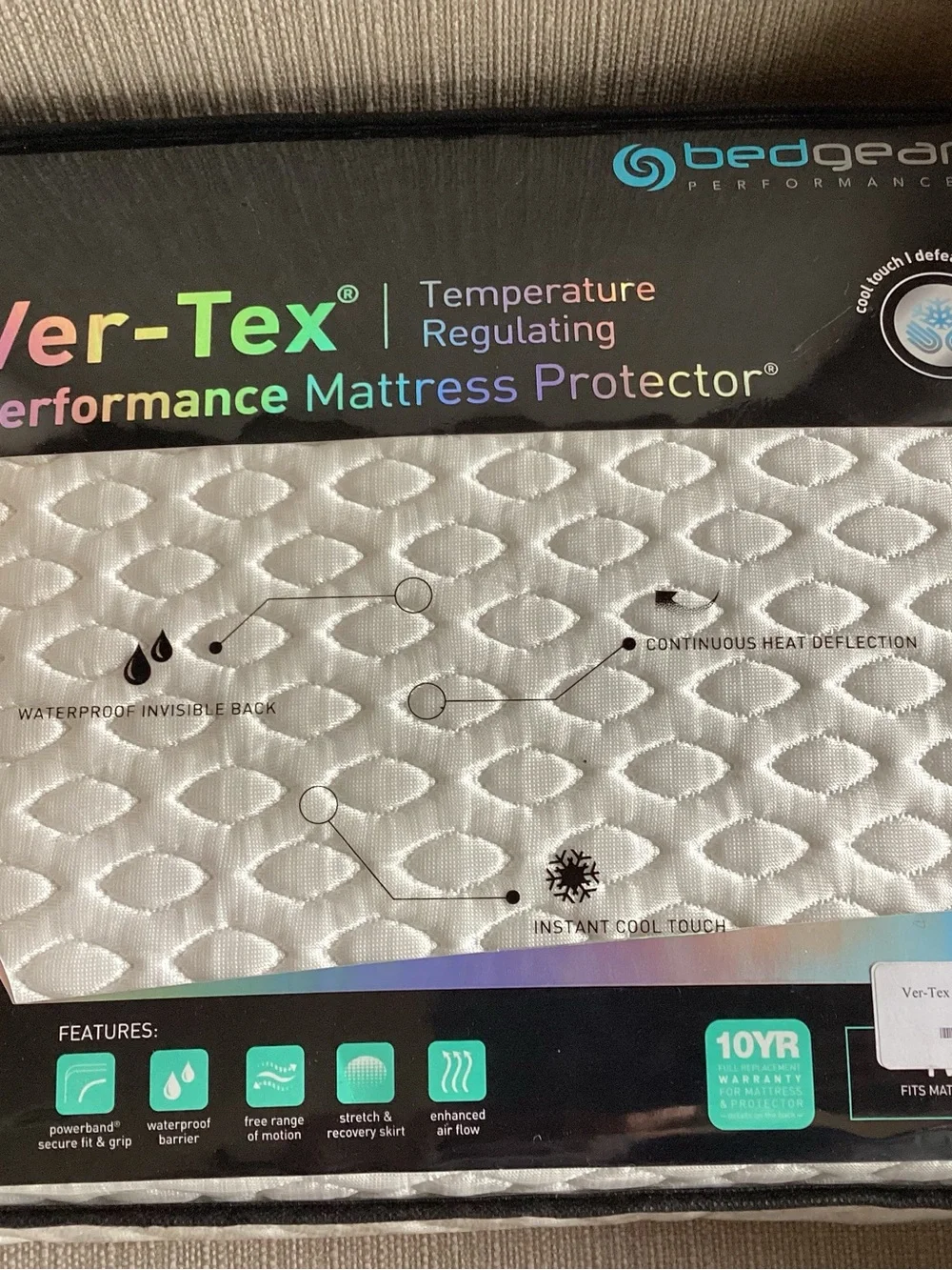 Bedgear Ver-Tex 6.0 performance Mattress Protector - temp regulating Twin XL